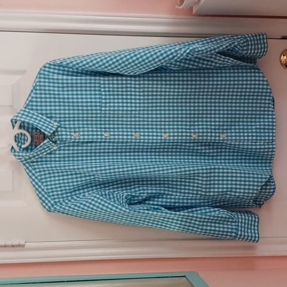 J. CREW BLUE AND WHITE CHECKED SHIRT - Picture 1 of 3